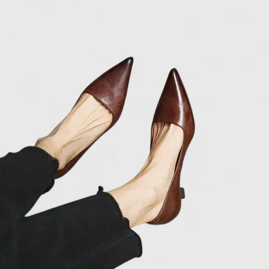 Vera | Ladies Low Heel Red Slingback Pumps