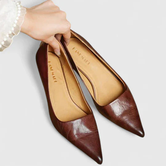 Vera | Ladies Low Heel Red Slingback Pumps