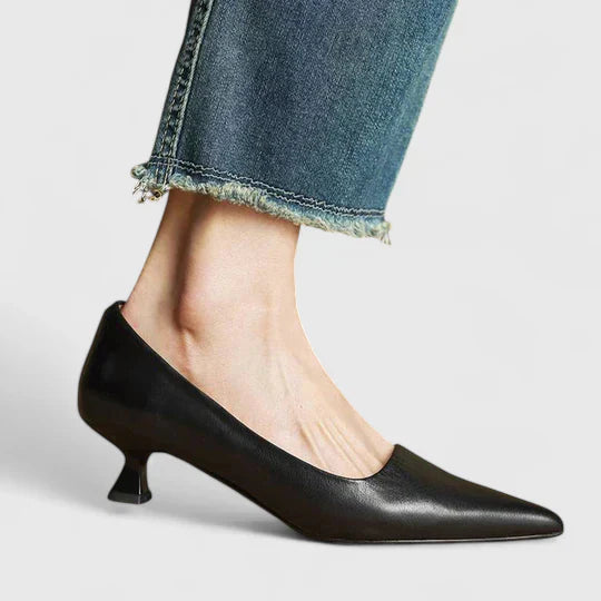 Vera | Ladies Low Heel Red Slingback Pumps