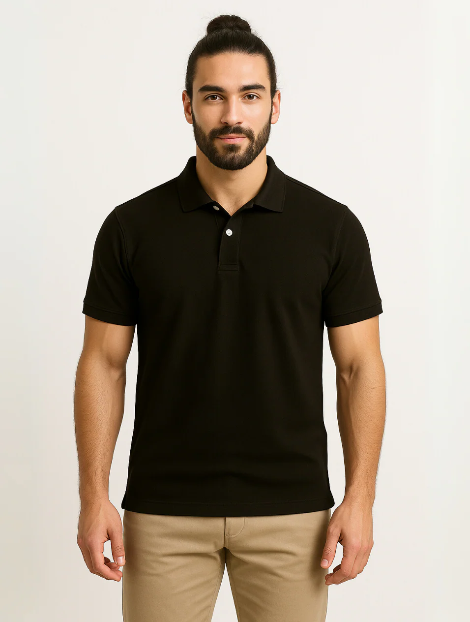Men's White Polo Shirt Cotton Classic Fit
