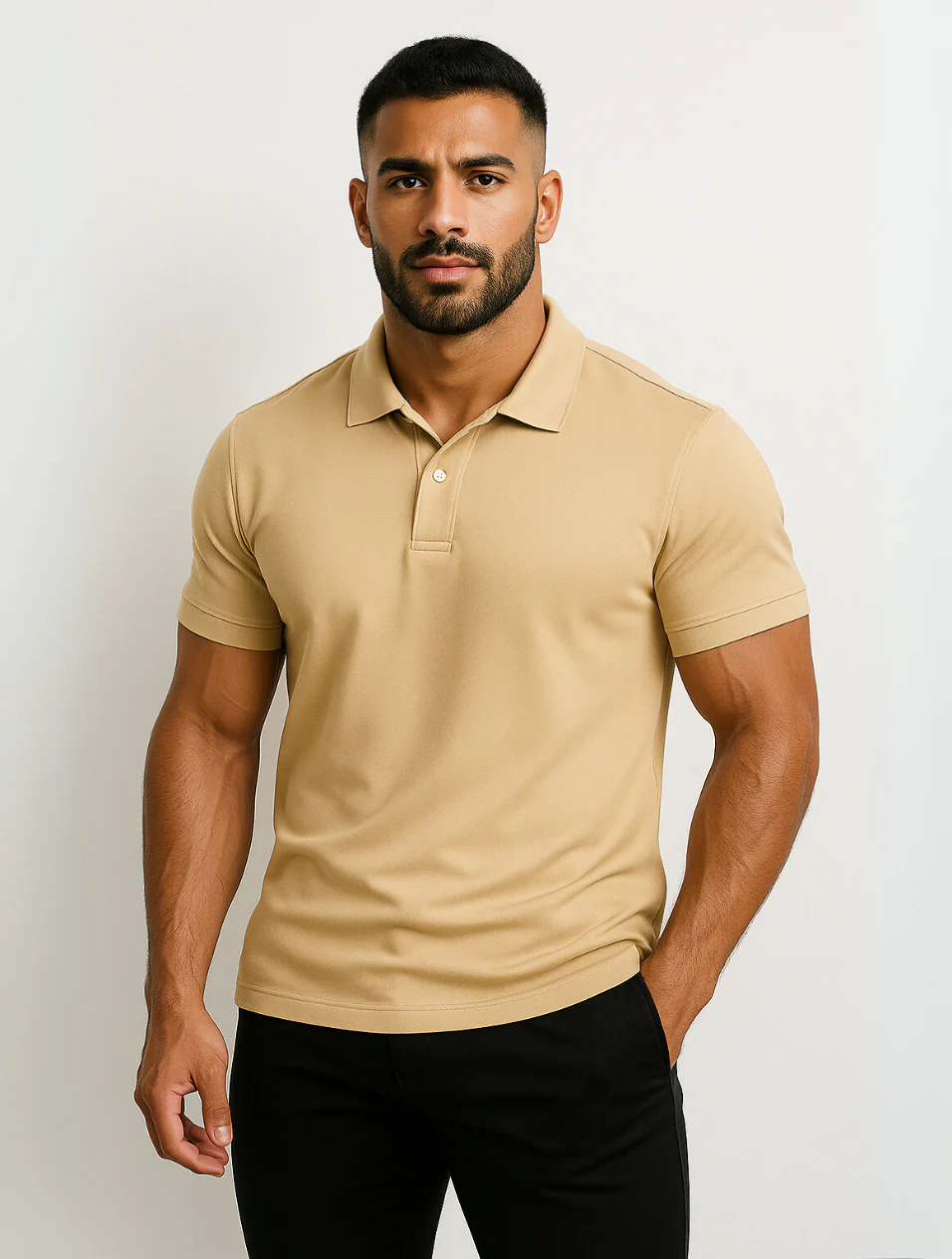 Men's White Polo Shirt Cotton Classic Fit