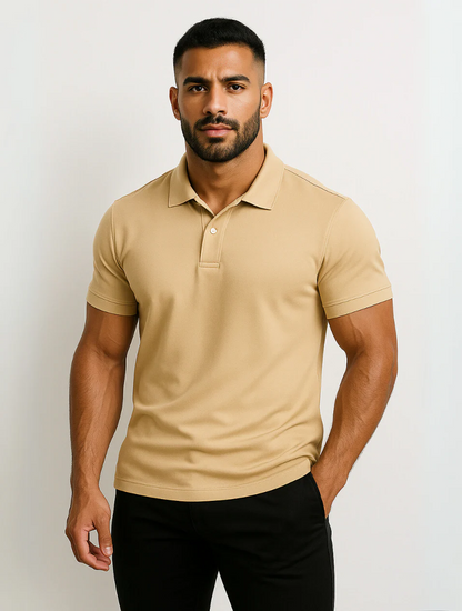 Men's White Polo Shirt Cotton Classic Fit