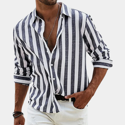 Valencia Men's Striped Linen Shirt