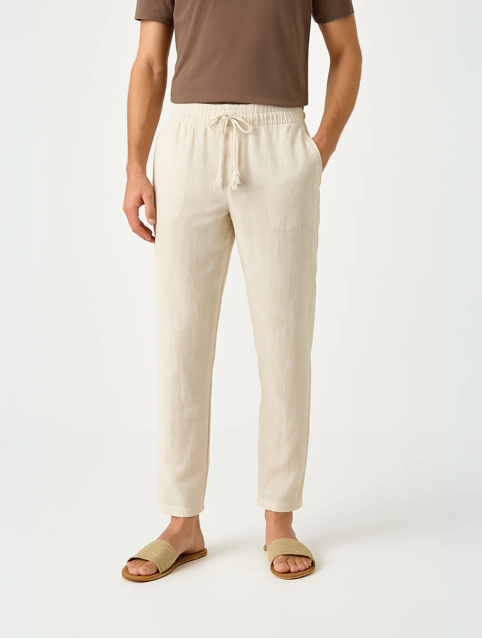 Men's Linen Pants Beige