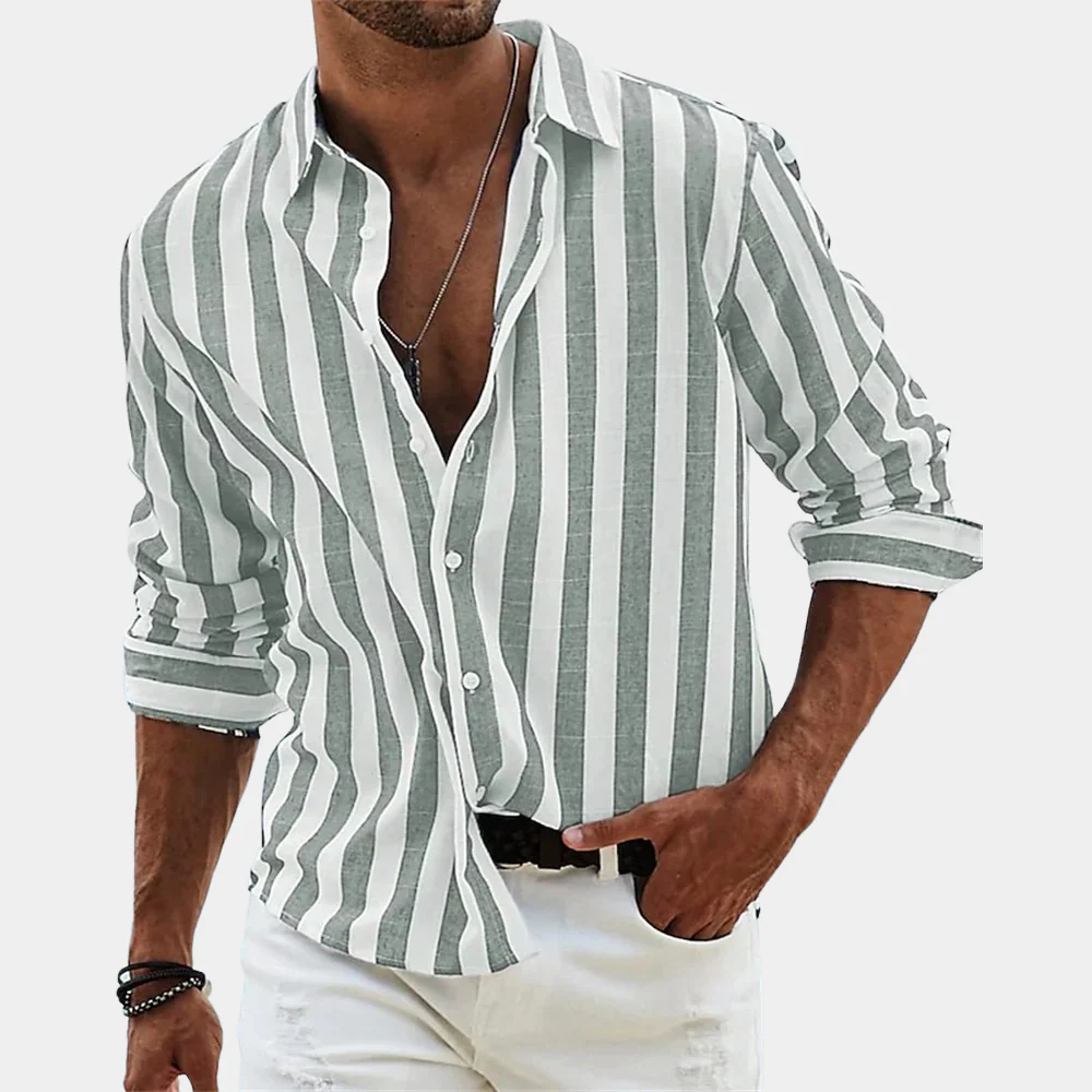 Valencia Men's Striped Linen Shirt