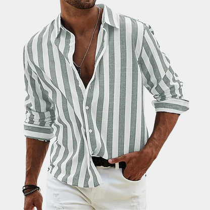 Valencia Men's Striped Linen Shirt
