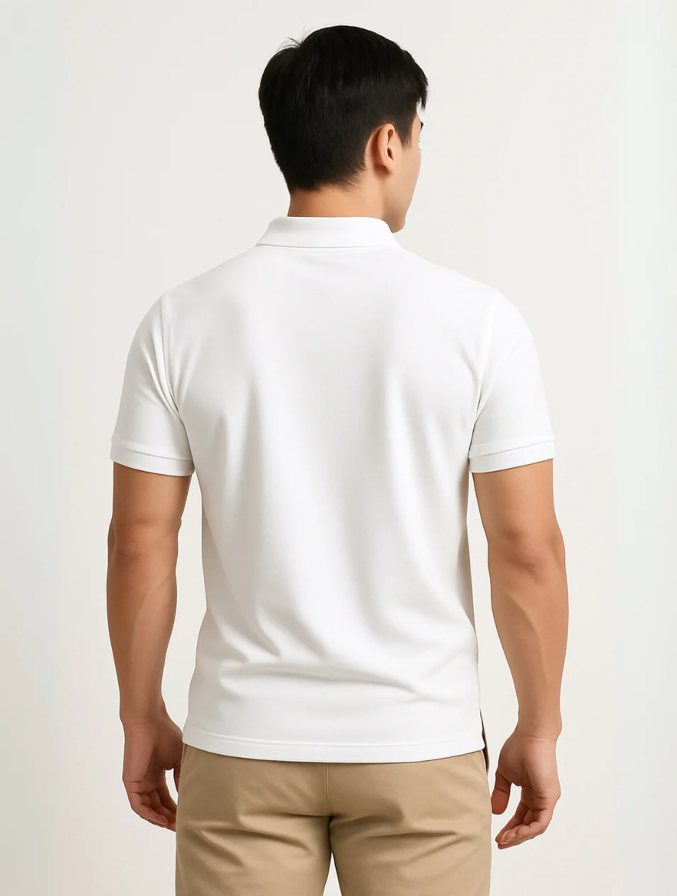 Men's White Polo Shirt Cotton Classic Fit