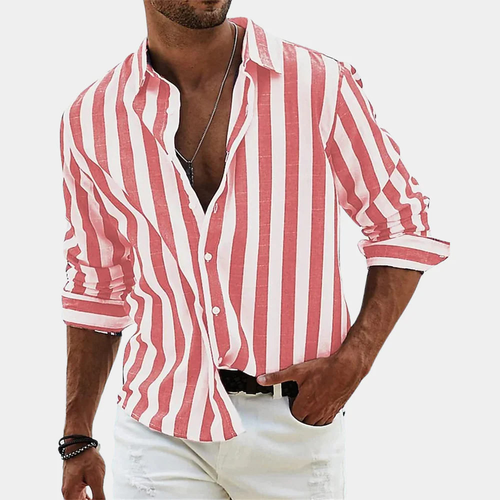 Valencia Men's Striped Linen Shirt
