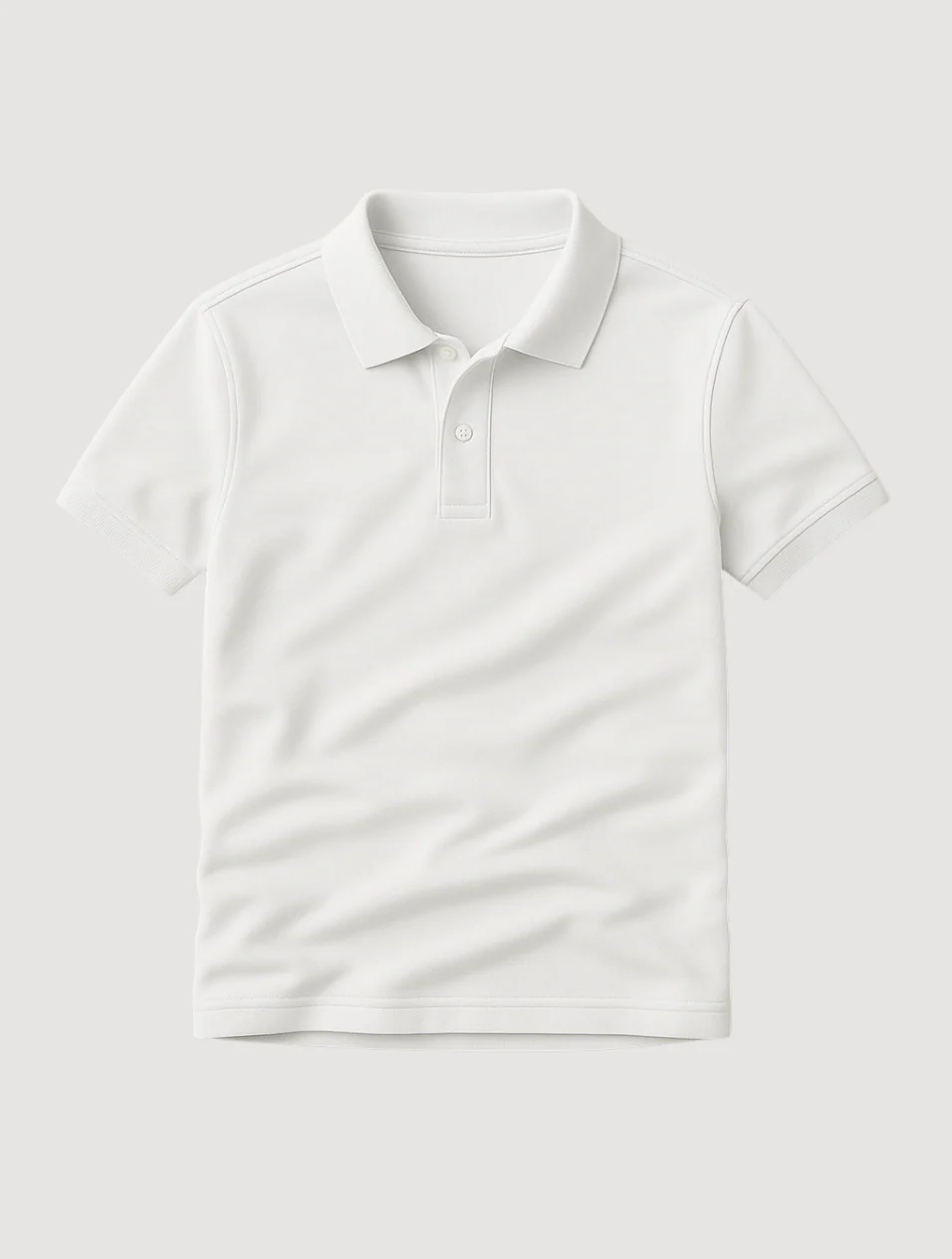 Men's White Polo Shirt Cotton Classic Fit