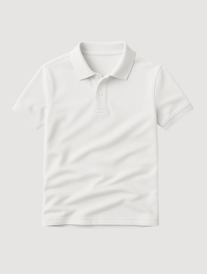 Men's White Polo Shirt Cotton Classic Fit