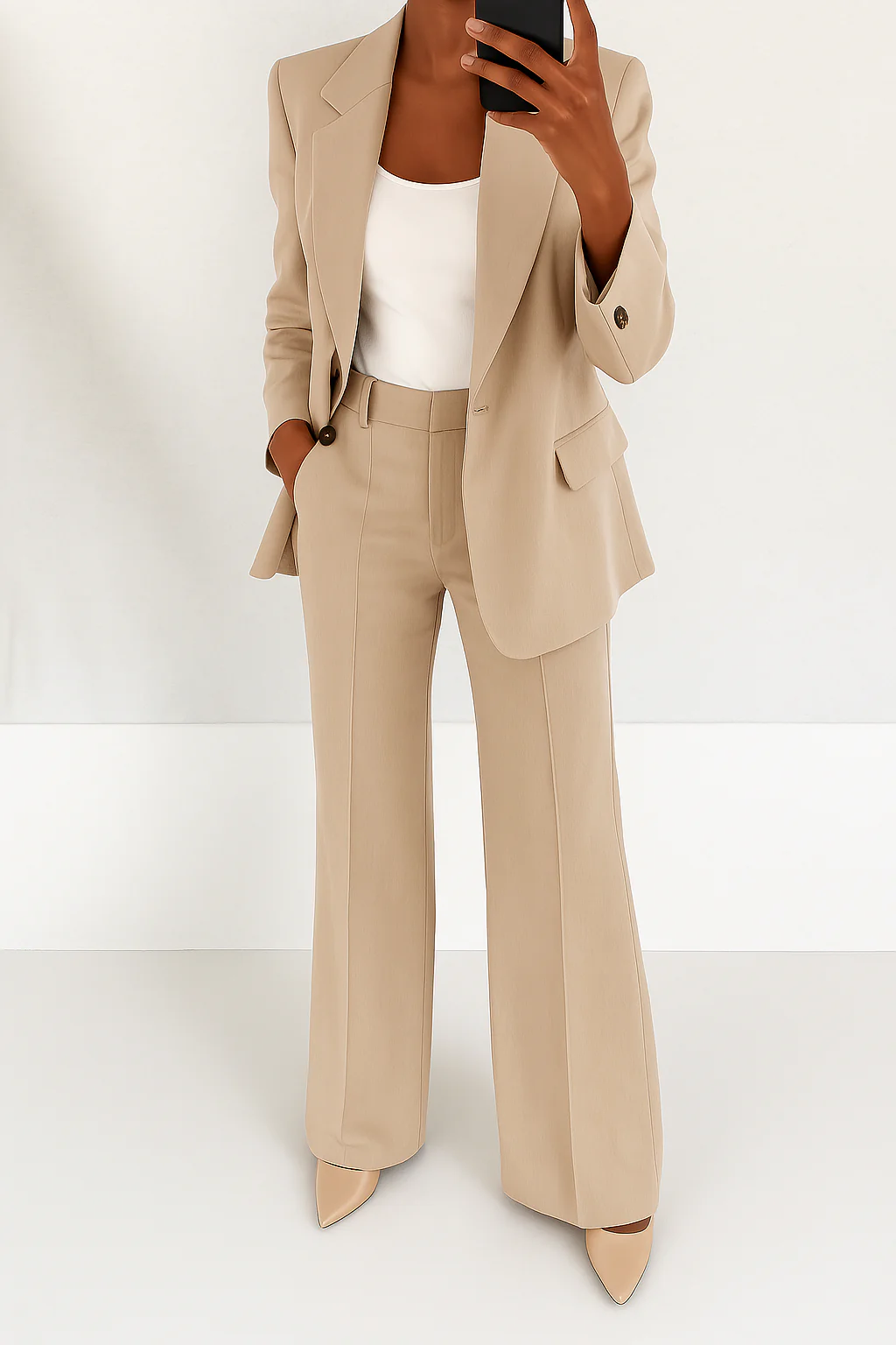 Women's Two Piece Full Length Blazer Suit