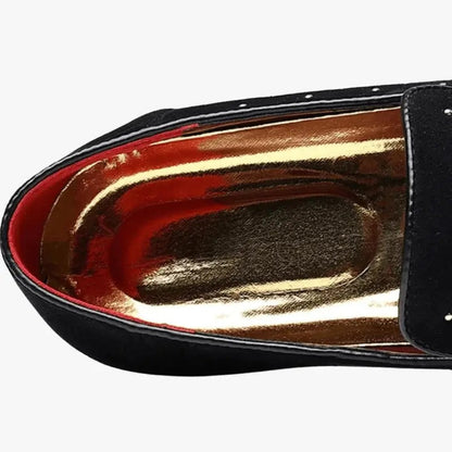 Men's Navy Suede Loafers Studded Detail