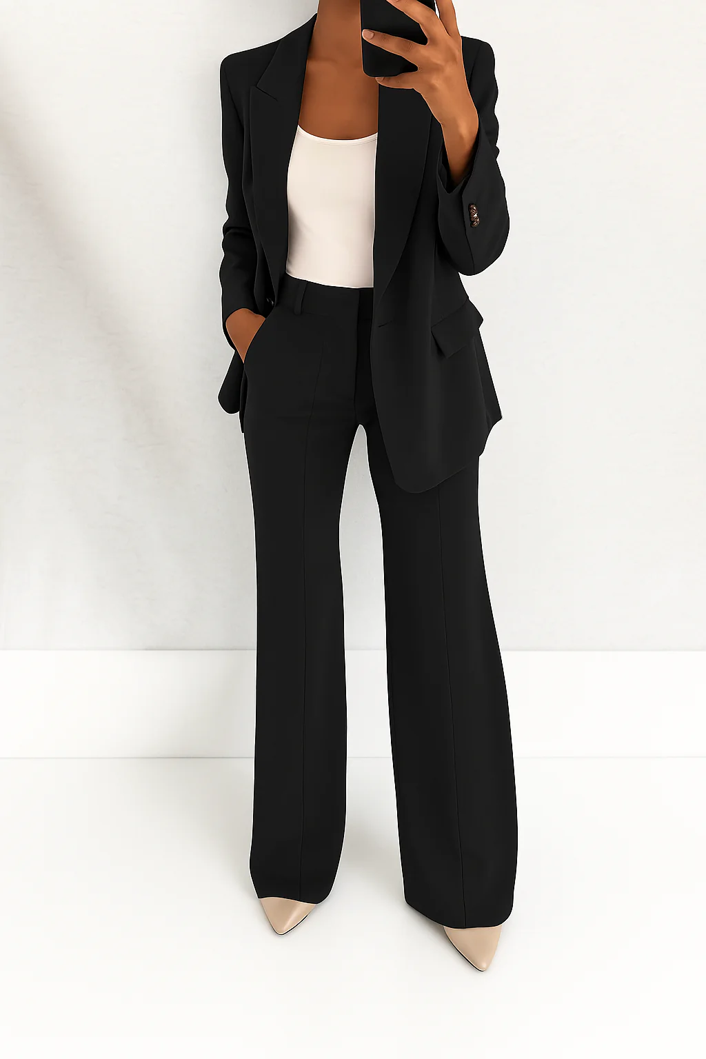 Women's Two Piece Full Length Blazer Suit