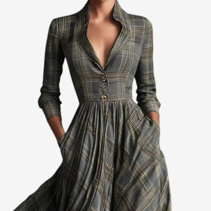 Stylish Plaid Women's Dress