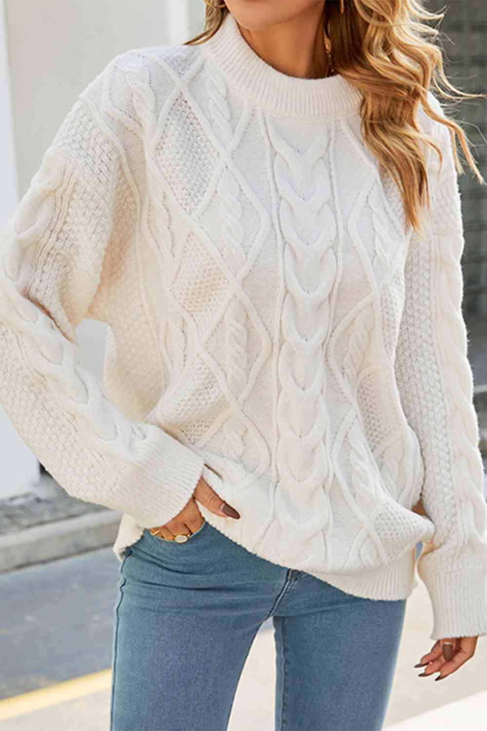 Image of Irene | Women's Oversized Cable Knit Sweater