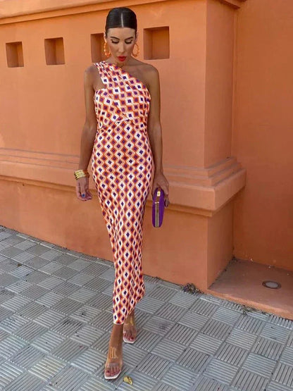 Elegant Ladies Formal Midi Evening Dress - VibreMode