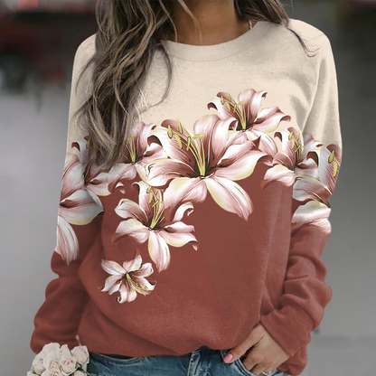 Women's Floral Sweatshirt Soft Breathable Long Sleeve - VibreMode