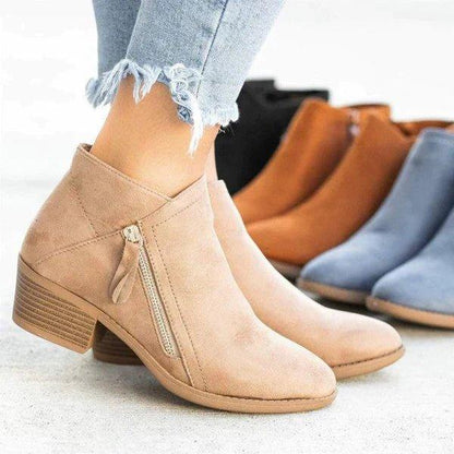 Women's Ankle Boots Side Zipper Closure