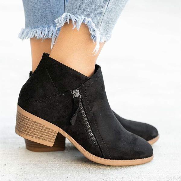Women's Ankle Boots Side Zipper Closure