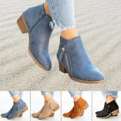 Women's Ankle Boots Side Zipper Closure