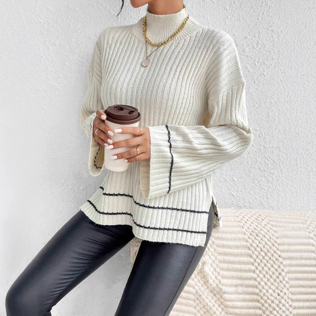 Image of Isabella | Women's Turtleneck Ribbed Knit Sweater