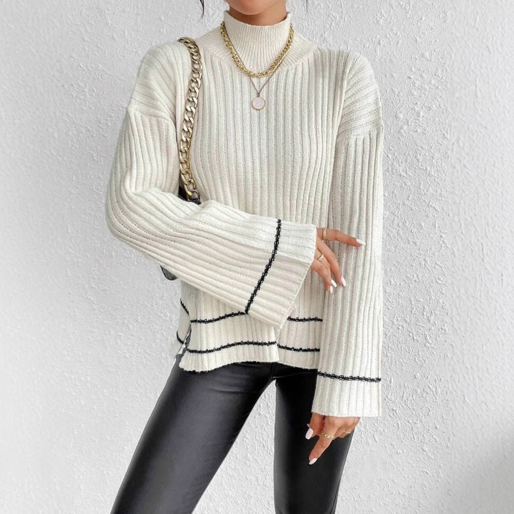 Image of Isabella | Women's Turtleneck Ribbed Knit Sweater