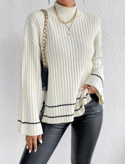 Image of Isabella | Women's Turtleneck Ribbed Knit Sweater