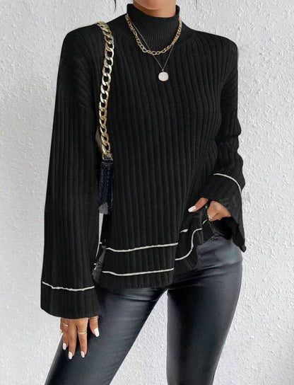 Image of Isabella | Women's Turtleneck Ribbed Knit Sweater