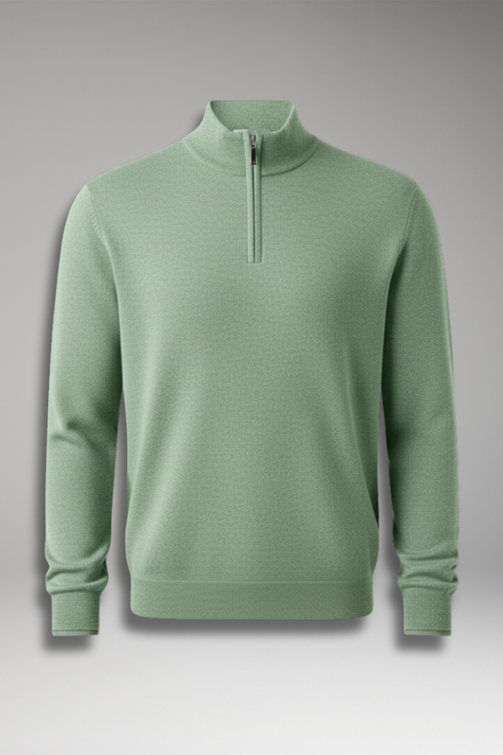 Men's Zipper Collar Pullover Sweater - VibreMode