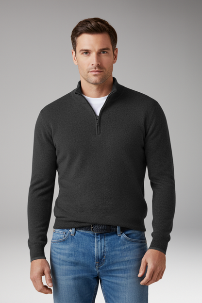 Men's Zipper Collar Pullover Sweater