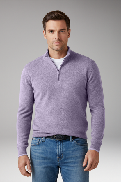 Men's Zipper Collar Pullover Sweater