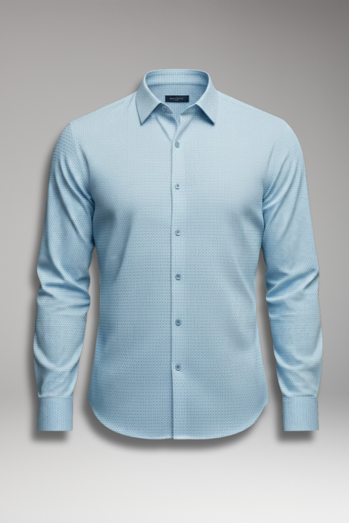 Men's Long Sleeve Dress Shirt Button Front - VibreMode