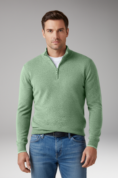 Men's Zipper Collar Pullover Sweater