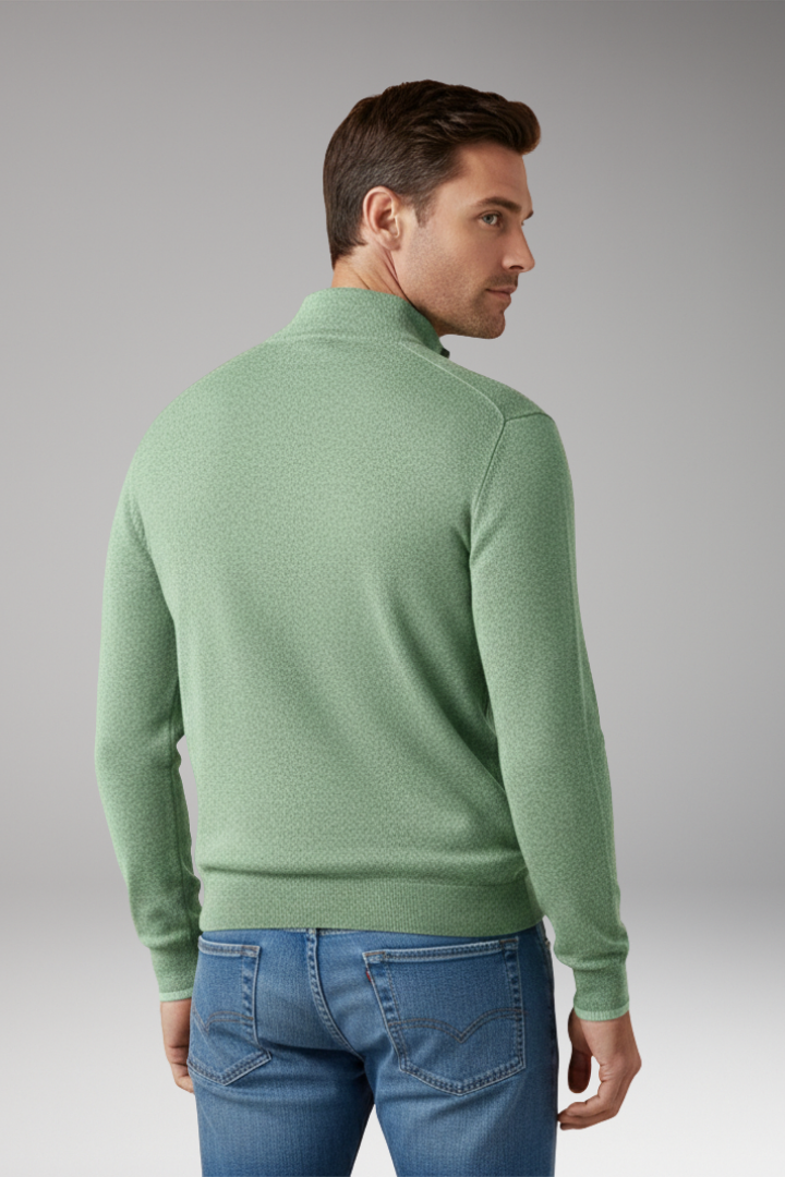 Men's Zipper Collar Pullover Sweater