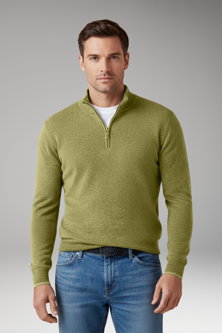 Men's Zipper Collar Pullover Sweater