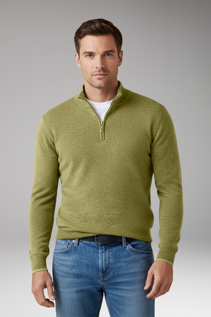 Men's Zipper Collar Pullover Sweater