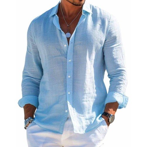 Relaxed Fit Men's Summer Button Down Shirt