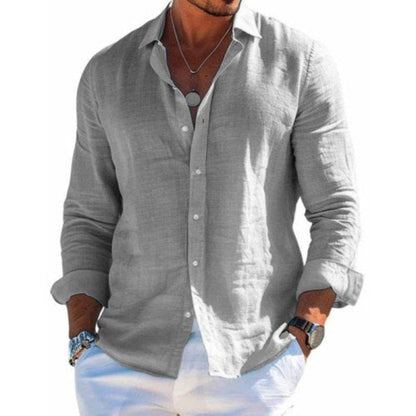 Relaxed Fit Men's Summer Button Down Shirt - VibreMode