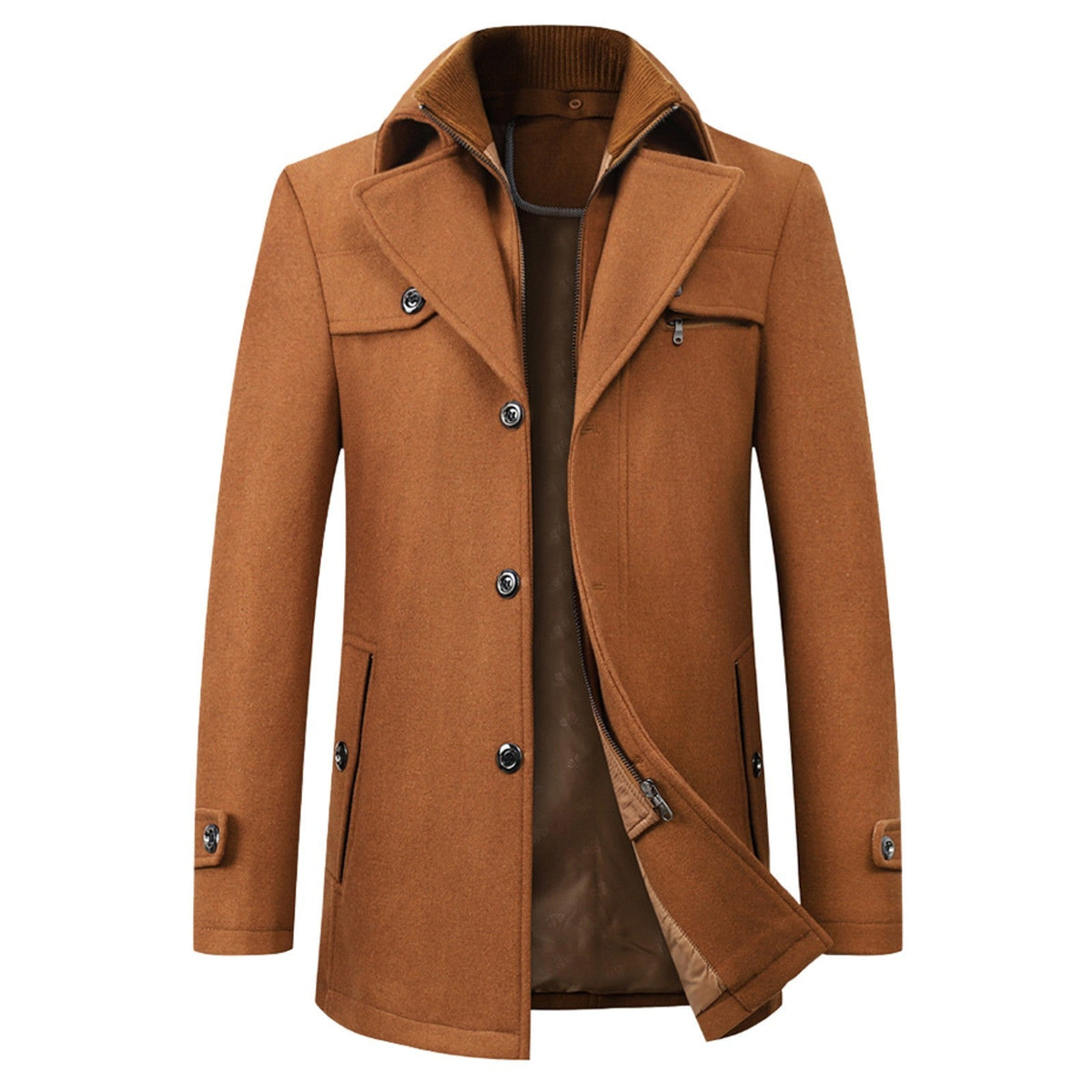 Elegant Double Collar Coat - VibreMode