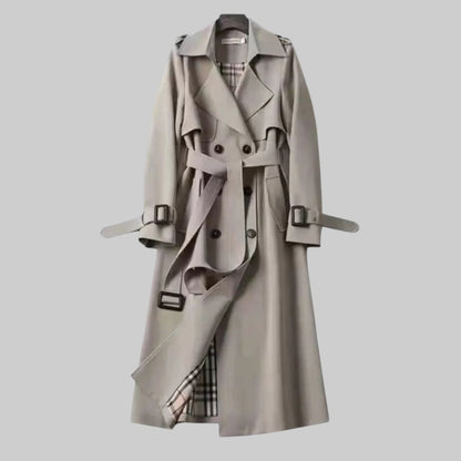 Classic Ladies Belted Double Breasted Trench Coat