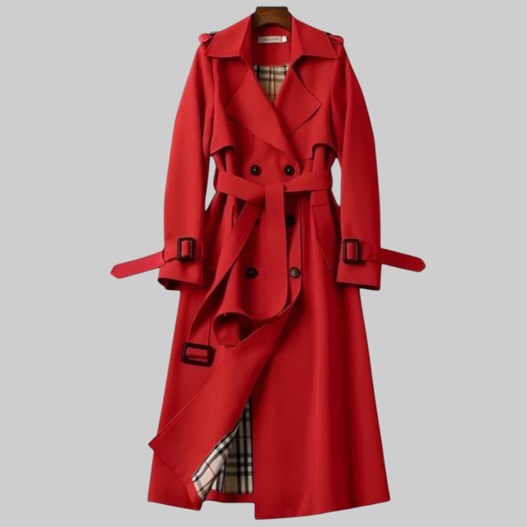 Classic Ladies Belted Double Breasted Trench Coat