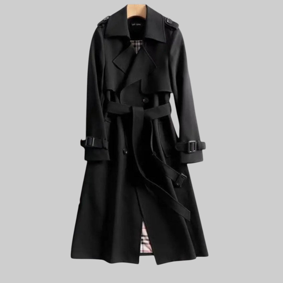 Classic Ladies Belted Double Breasted Trench Coat