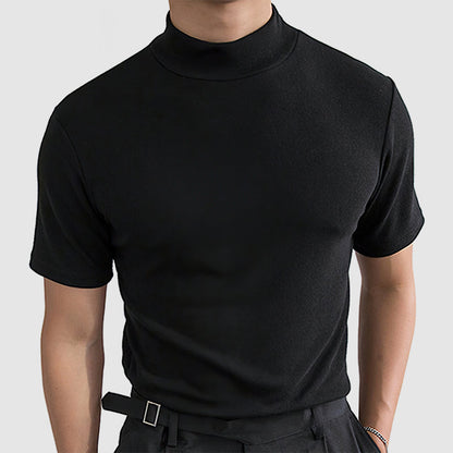 Men's Fitted Mock Neck T-Shirt - VibreMode