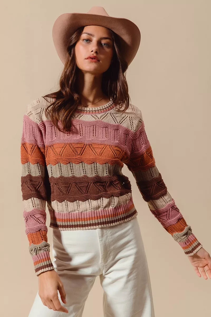 Image of Jane | Women's Long Sleeve Striped Sweater