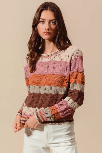 Image of Jane | Women's Long Sleeve Striped Sweater