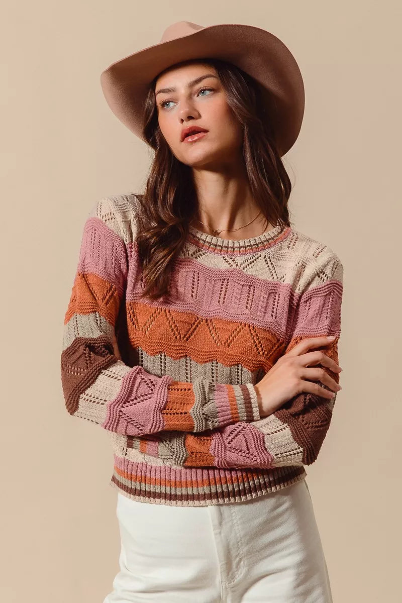 Image of Jane | Women's Long Sleeve Striped Sweater