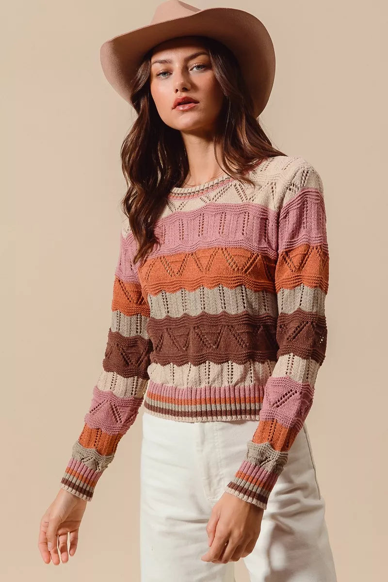 Image of Jane | Women's Long Sleeve Striped Sweater