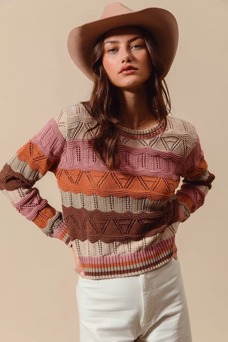 Image of Jane | Women's Long Sleeve Striped Sweater