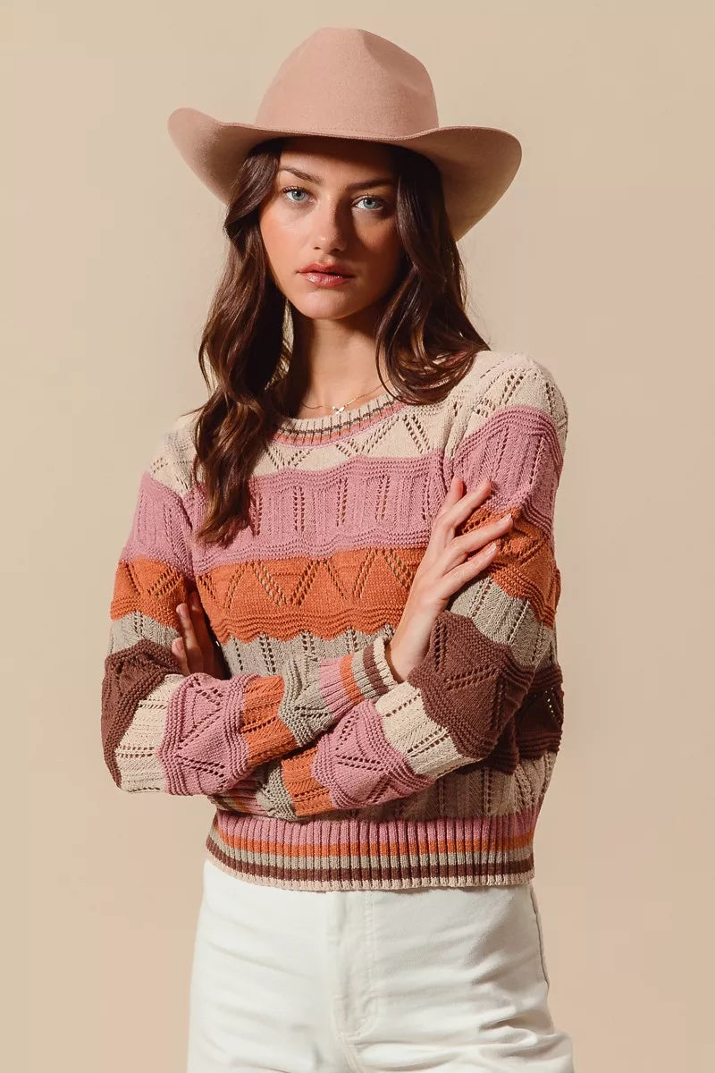 Image of Jane | Women's Long Sleeve Striped Sweater