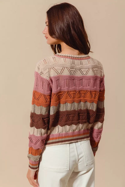 Image of Jane | Women's Long Sleeve Striped Sweater